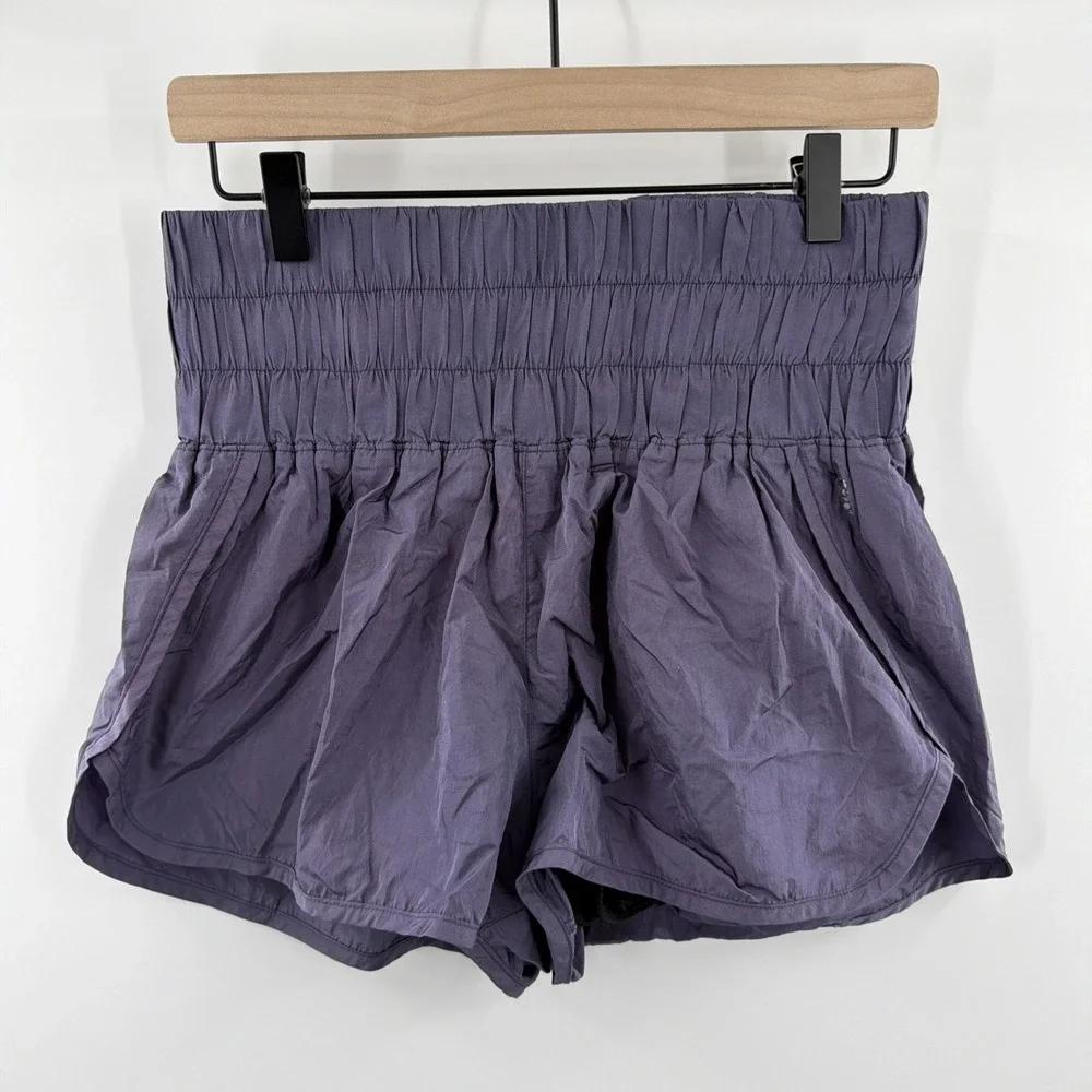 Fp Movement High Waisted Compressed‎ Athletic Shorts Women's Size M Purple